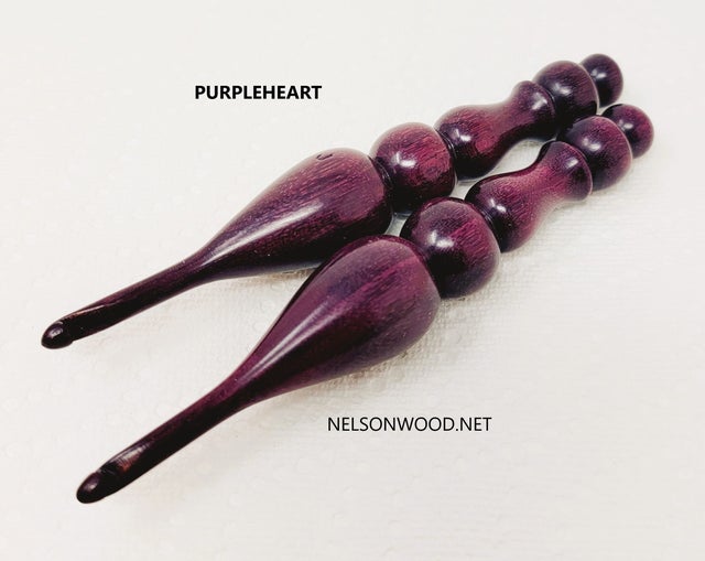 Purpleheart Streamline Wood Crochet Hooks