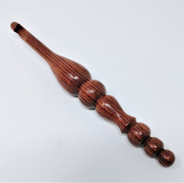 Crochet Hook made from Cocobolo by Texas Artist Bryan Nelson