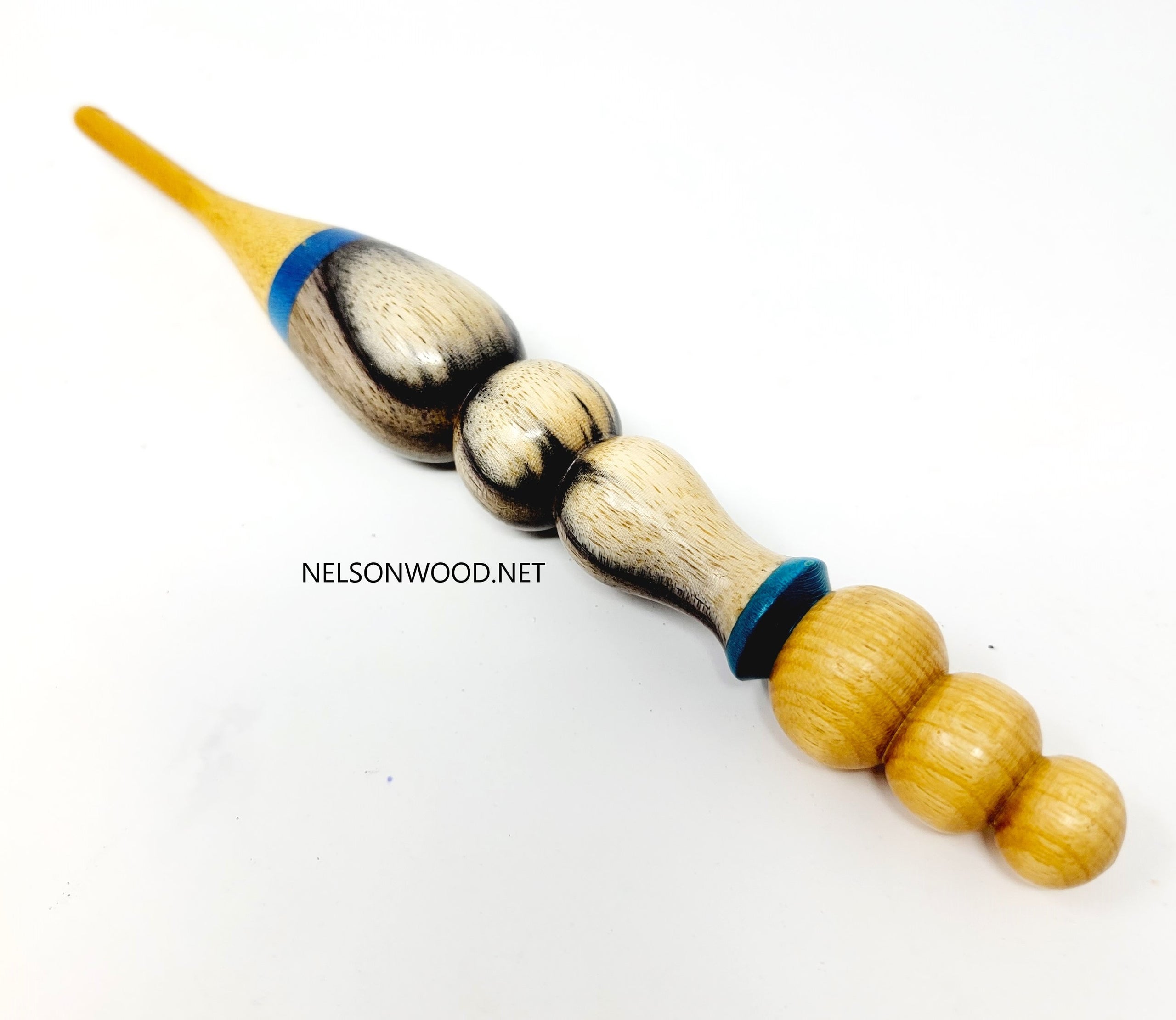 Wooden Crochet Hooks X-cut Spalted Tamarind Handcrafted NELSONWOOD